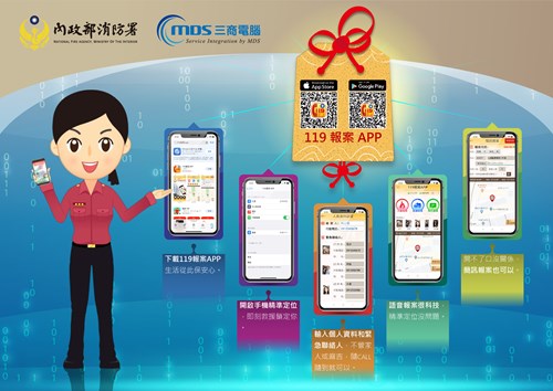 「下載119報案APP，操作EASY又安心」