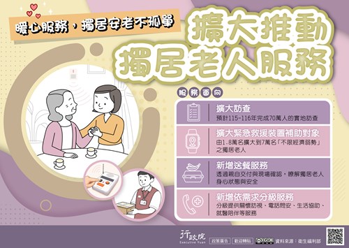 行政院「 擴大推動獨居老人服務 」政策溝通文宣